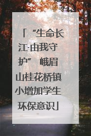 “生命长江·由我守护” 峨眉山桂花桥镇小增加学生环保意识