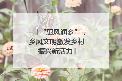 “惠风润乡”，乡风文明激发乡村振兴新活力