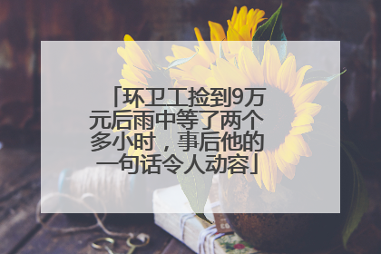 环卫工捡到9万元后雨中等了两个多小时，事后他的一句话令人动容