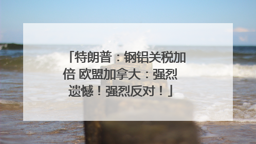 特朗普：钢铝关税加倍 欧盟加拿大：强烈遗憾！强烈反对！