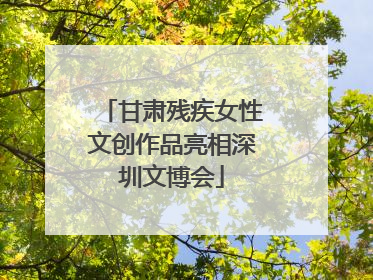 甘肃残疾女性文创作品亮相深圳文博会
