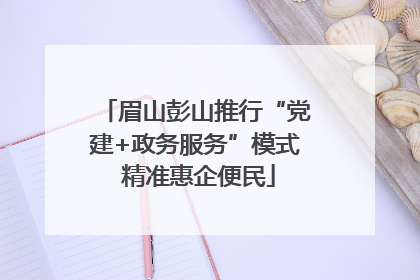 眉山彭山推行“党建+政务服务”模式 精准惠企便民