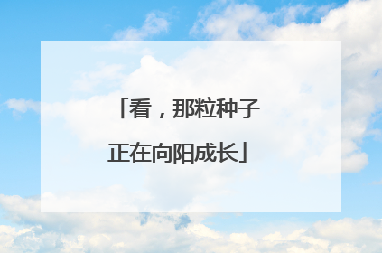 看，那粒种子正在向阳成长