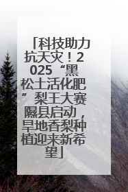 科技助力抗天灾！2025“黑松土活化肥”梨王大赛隰县启动，旱地香梨种植迎来新希望