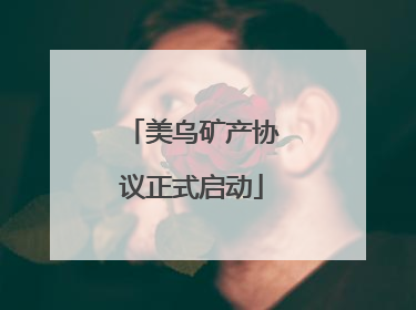 美乌矿产协议正式启动