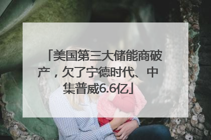 美国第三大储能商破产，欠了宁德时代、中集普威6.6亿