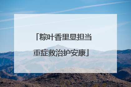 粽叶香里显担当 重症救治护安康