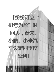 纷纷订立“扭亏为盈”时间表，蔚来、小鹏、小米汽车设定四季度盈利