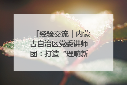 经验交流｜内蒙古自治区党委讲师团：打造“理响新征程”宣讲品牌