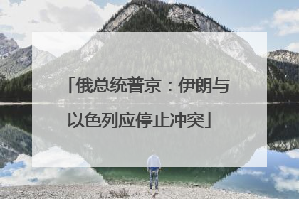 俄总统普京：伊朗与以色列应停止冲突