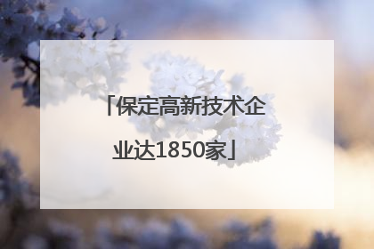 保定高新技术企业达1850家