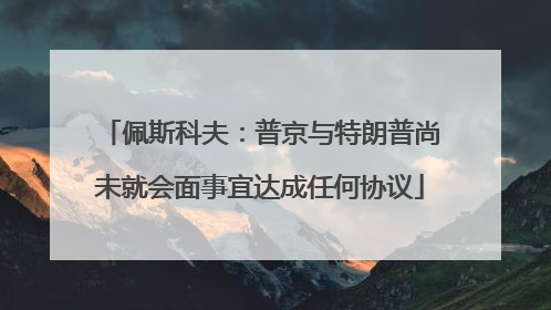 佩斯科夫：普京与特朗普尚未就会面事宜达成任何协议