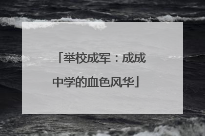 举校成军：成成中学的血色风华