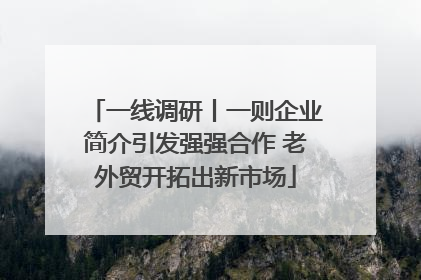 一线调研丨一则企业简介引发强强合作 老外贸开拓出新市场