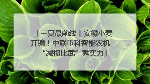 三夏最前线丨安徽小麦开镰！中联重科智能农机“减损比武”秀实力