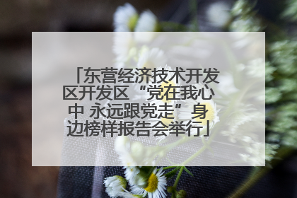 东营经济技术开发区开发区“党在我心中 永远跟党走”身边榜样报告会举行