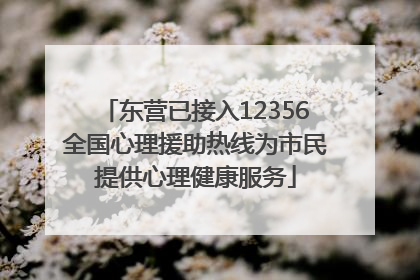 东营已接入12356全国心理援助热线为市民提供心理健康服务
