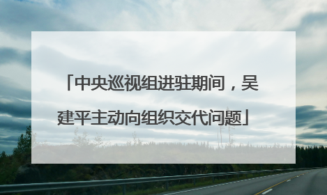 中央巡视组进驻期间，吴建平主动向组织交代问题