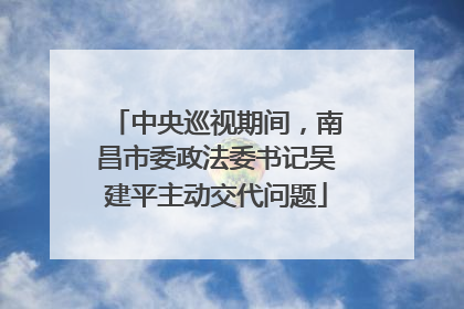 中央巡视期间，南昌市委政法委书记吴建平主动交代问题