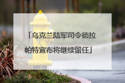 乌克兰陆军司令德拉帕特宣布将继续留任
