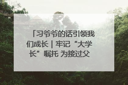 习爷爷的话引领我们成长｜牢记“大学长”嘱托 为接过父辈接力棒全力以赴
