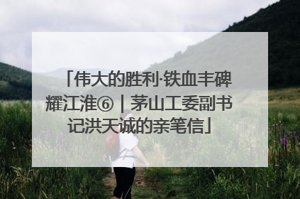 伟大的胜利·铁血丰碑耀江淮⑥｜茅山工委副书记洪天诚的亲笔信