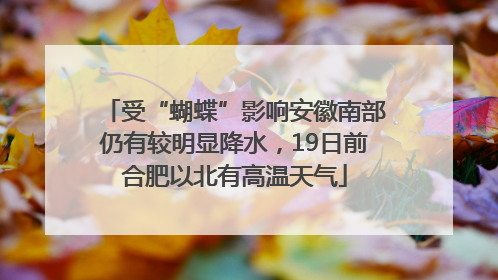 受“蝴蝶”影响安徽南部仍有较明显降水，19日前合肥以北有高温天气