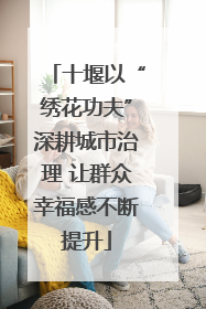 十堰以“绣花功夫”深耕城市治理 让群众幸福感不断提升