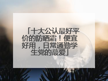 十大公认最好平价的防晒霜！便宜好用，日常通勤学生党的蕞爱