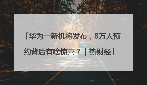 华为一新机将发布，8万人预约背后有啥惊喜？｜热财经