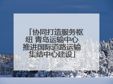 协同打造服务枢纽 青岛运输中心推进国际道路运输集结中心建设