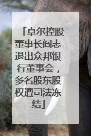 卓尔控股董事长阎志退出众邦银行董事会，多名股东股权遭司法冻结