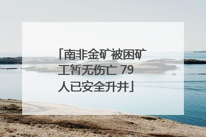 南非金矿被困矿工暂无伤亡 79人已安全升井