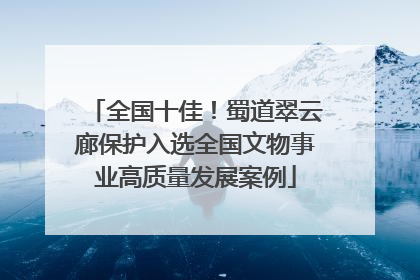 全国十佳！蜀道翠云廊保护入选全国文物事业高质量发展案例