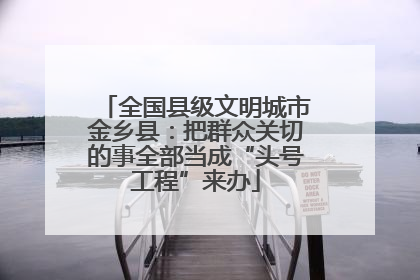 全国县级文明城市金乡县：把群众关切的事全部当成“头号工程”来办