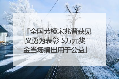 全国劳模宋兆普获见义勇为表彰 5万元奖金当场捐出用于公益