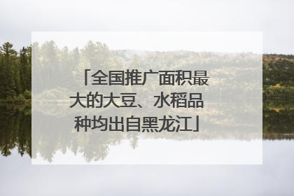 全国推广面积最大的大豆、水稻品种均出自黑龙江