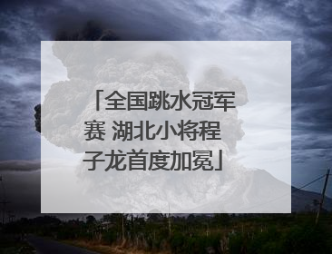 全国跳水冠军赛 湖北小将程子龙首度加冕