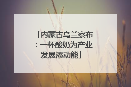 内蒙古乌兰察布：一杯酸奶为产业发展添动能