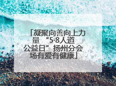 凝聚向善向上力量 “5·8人道公益日”扬州分会场有爱有健康
