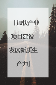 加快产业项目建设 发展新质生产力