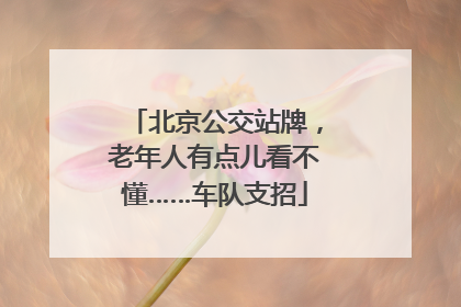 北京公交站牌，老年人有点儿看不懂……车队支招