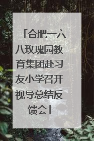 合肥一六八玫瑰园教育集团赴习友小学召开视导总结反馈会