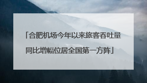 合肥机场今年以来旅客吞吐量同比增幅位居全国第一方阵