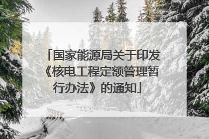 国家能源局关于印发《核电工程定额管理暂行办法》的通知