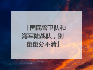 国民警卫队和海军陆战队，别傻傻分不清