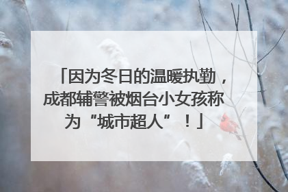 因为冬日的温暖执勤，成都辅警被烟台小女孩称为“城市超人”！