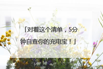 对着这个清单，5分钟自查你的充电宝！
