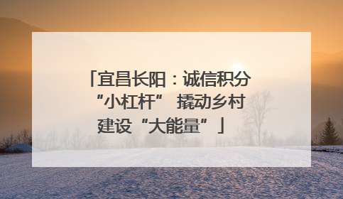宜昌长阳：诚信积分“小杠杆” 撬动乡村建设“大能量”