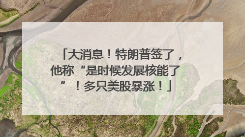 大消息！特朗普签了，他称“是时候发展核能了”！多只美股暴涨！